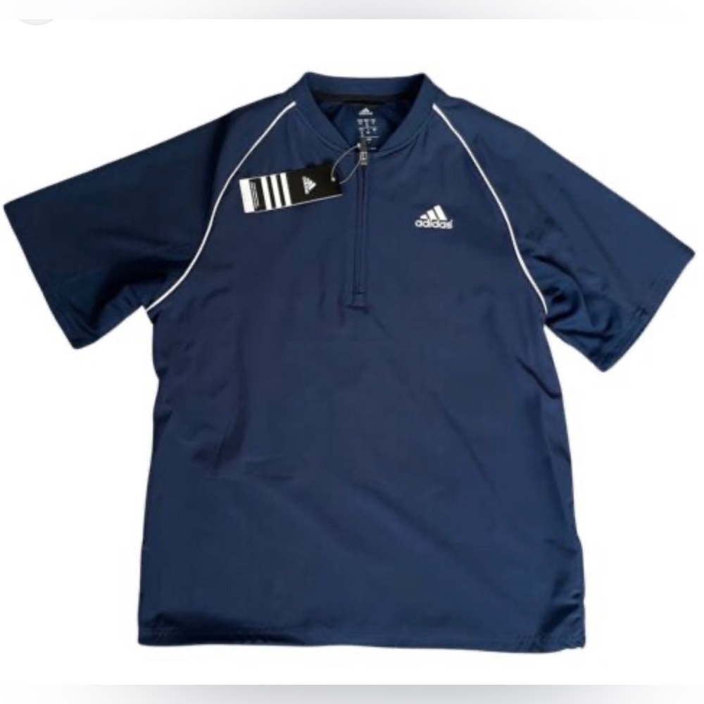 NWT adidas Men's Triple Stripe Short Sleeve Batting Jacket